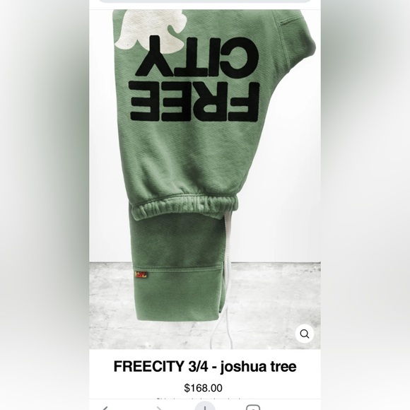 FreeCity 3/4 length jogger dark green saggy slim fit size S - Picture 9 of 9